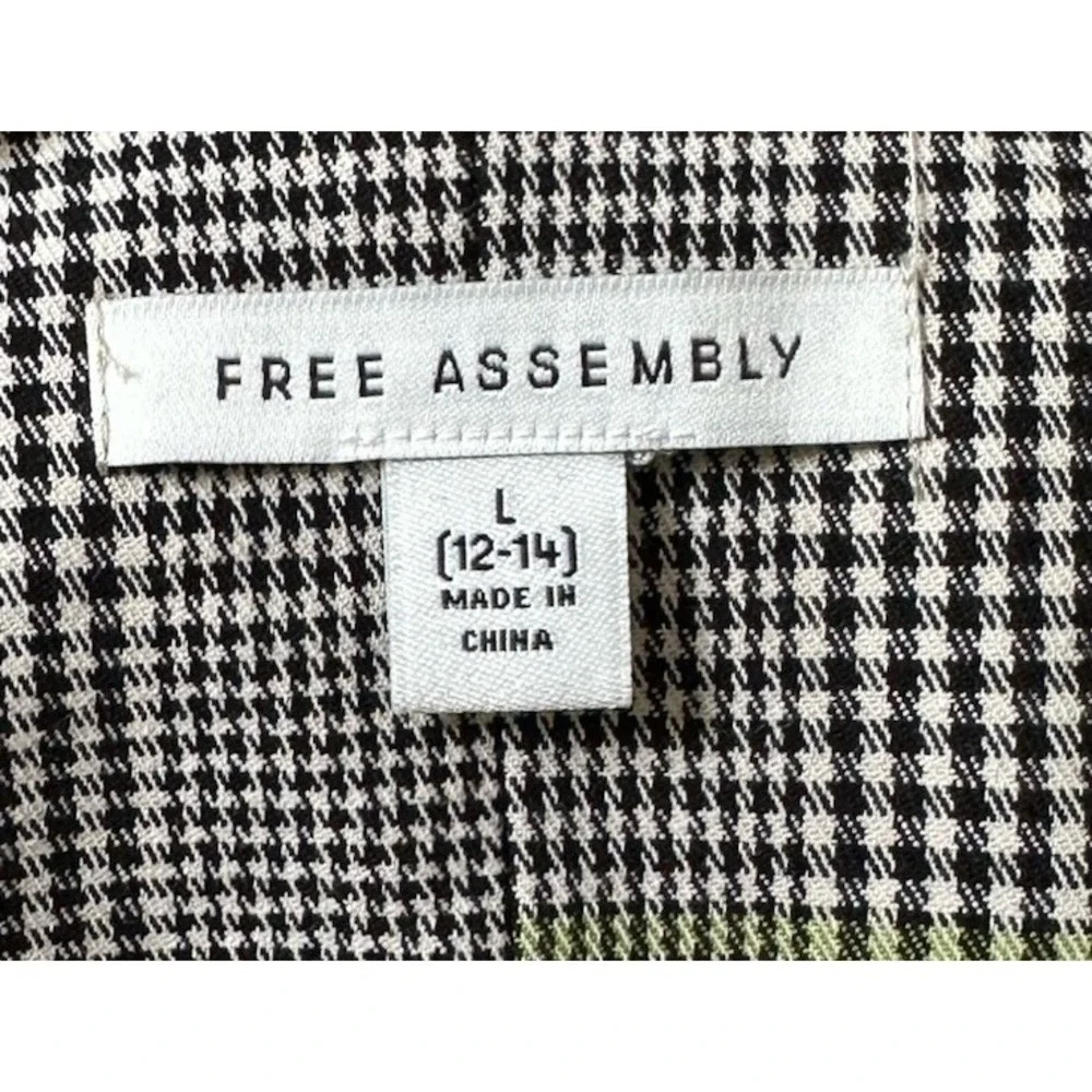 Free Assembly Houndstooth Belted Utility Mini Dress Academia Preppy School Girl - Picture 7 of 11